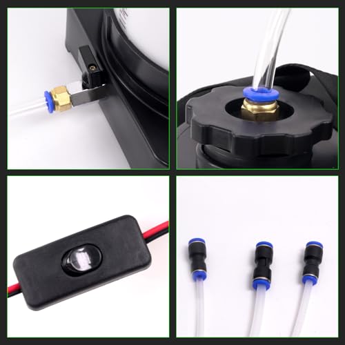 leaptrend Electric Oil Vacuum Extractor (NOT Manual), Oil Changer Fluid Extractor Pump with Cigarette Lighter and Crocodile Clip, 3 Size Oil Extraction Hose, 6L Oil Barrel w/Drain Switch