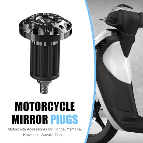 2 PCS Motorcycle Bar End Plug, Aluminum Alloy Handlebar Grip End Caps, 7/8" 22mm Handlebar Grips Replacement for Kawasaki, Suzuki, Yamaha, Dirt Bike (Black)