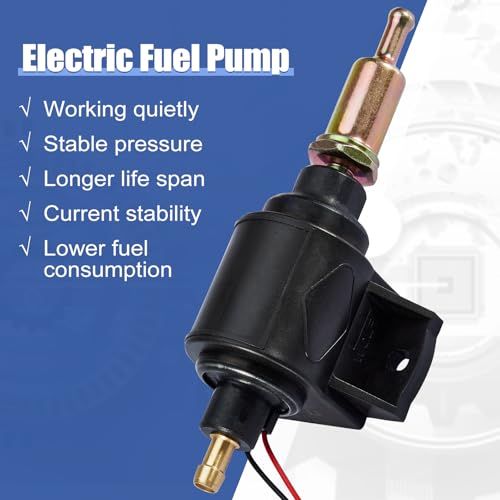 CarBole 4-7 PSI Electric Fuel Pump, Low Pressure 12V Inline Universal Diesel Gasoline Pump Compatible for Carburetors Trucks Boats Generator Engine Cars - size: 12V 4-7 PSI Gasoline Pump
