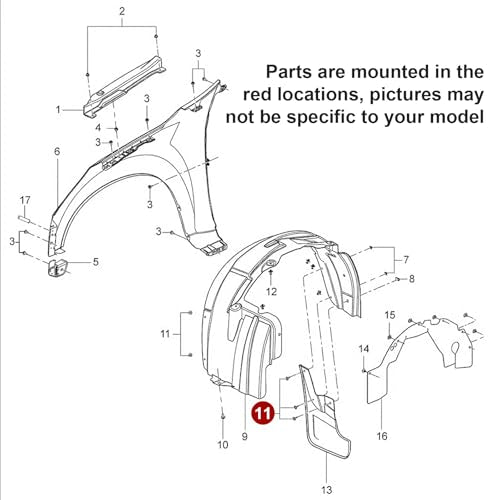 20 PCS Fender Liner Wheelhouse Liner Splash Shield Bolt Screw, 11548270