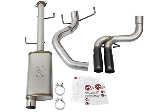aFe Power 49-46030-B Rebel Series Performance Exhaust System (for Toyota Cat-Back, 3", Stainless) - color: Black Tips