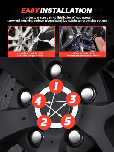 Sposuit 5 Pcs M12x1.5 Chrome Lug Nuts, 19mm Hex - Replacement for Chevy - color: Chrome, size: M12x1.5, style: 5 Pcs HexDrive