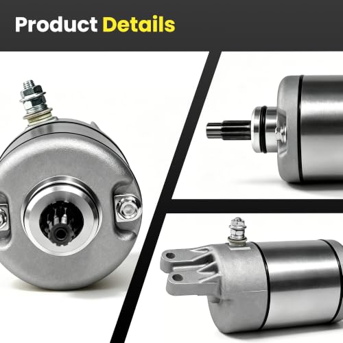 Starter Motor for Honda FourTrax 300 TRX300/TRX300FW ATV 1988-2000, TRX250 1987 ATC250 SX ATC 250 ES Big Red 246cc, Solid Metal Gear, OE# 31200-HC4-023/033 SM13213 31200-HA0-773