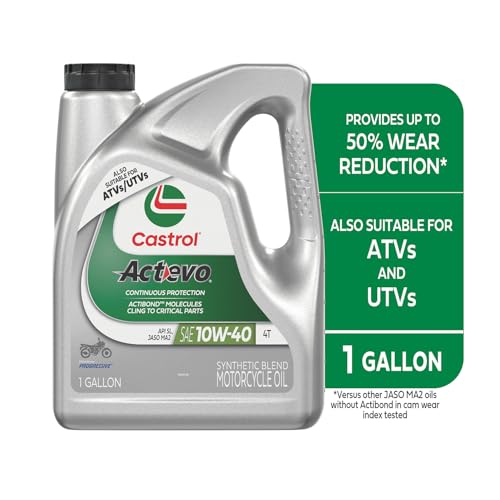 Castrol Actevo 10W-40 4T Synthetic Blend Motorcycle Oil, 1 Gallon, 3 Pack - size: 4 Quart Jug, Pack of 3, style: Conventional