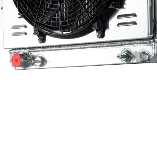 Radiator Shroud 16" Fans for Jeep Wrangler TJ YJ 1987-06 2.4L/2.5L L4 4.0L/4.2L L6 GAS Aluminum Radiators 87 1988 1989 1991 1990 1995 2000 2001 2003 2005 2006 3 Row Core Aluminum Radiator