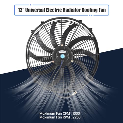 16" Slim Fan Push Pull Electric Radiator Cooling Fan, Black, 2 Packs - color: Black, size: 16'’(2 Pack)