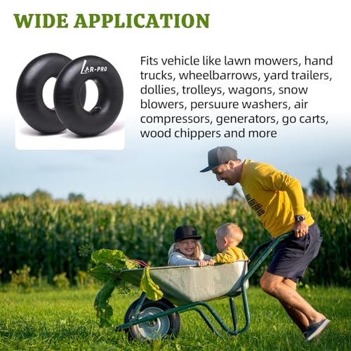 AR-PRO 11x4.00-5|11x4.50-5|11x6.00-5 Heavy Duty Replacement Inner Tube with TR-87 Bent Valve Stem (2-Pack) - for Wheelbarrows, Mowers, Hand Trucks and More - size: 11x4.00/4.50-5,TR-87
