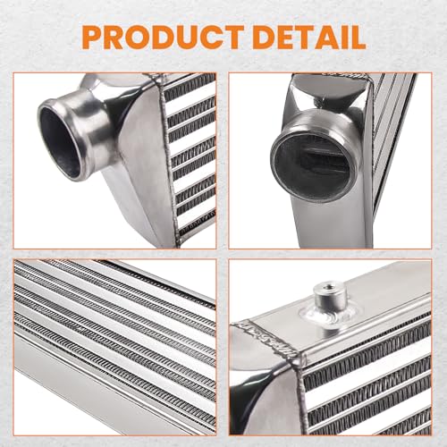 maXpeedingrods Universal Front Mount Intercooler 27" X 7" x 2.5" Tube & Fin 2.5" Inlet & Outlet Aluminum, Silver