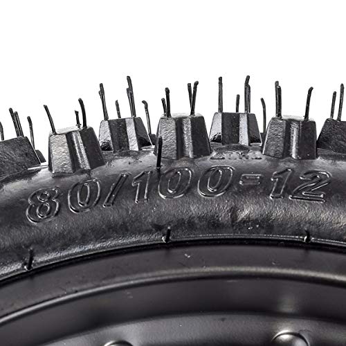 TDPRO 80/100-12 Rear Tire Disc Brake Rim With 15mm Bearing Set for Pit Pro Dirt Bike - size: Rear 12in