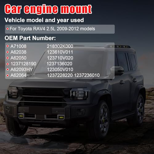 4PCS Engine Motor Mount Set Compatible with Toyota RAV4 2009-2012 L4 2.5L - size: RAV4 2009-2012 L4 2.5L