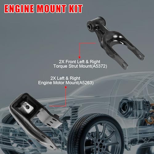 4Pcs Engine Motor Mount & Trans Mount Fit for 2006-2011 Chevy Impala - size: 2006-2011 for Chevy Impala 3.5L V6
