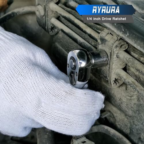 1/4 Inch Drive Ratchet Wrench,Standard Socket Wrench,72-Tooth Quick Release,Reversible Ratcheting Feature with Metal Handle - size: 1/4-inch Single, style: Standard-Metal handle