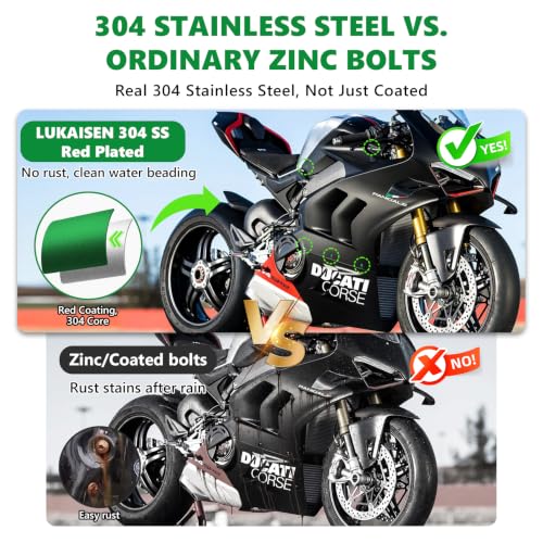 207PCS Motorcycle Fairing Bolt Kit, M5 M6 Stainless Steel Green - color: 207PCS Green