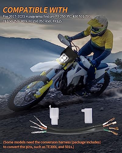 LED Dirt Bike Headlight Enduro Motocross Lights for 2017-2024 Husqvarna - color: black C
