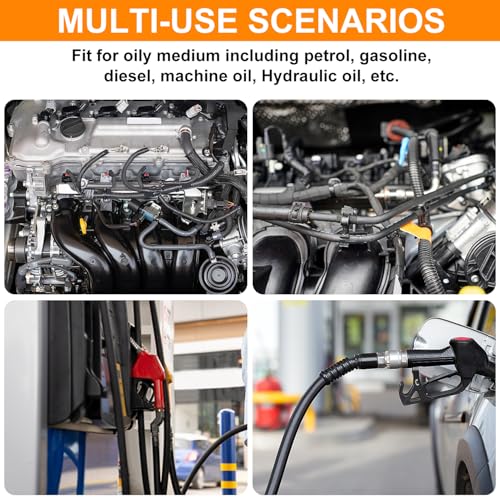 1/2 Inch ID Fuel Line Hose - 5FT Fuel Line with 4PCS Hose Clamps,300PSI High-Pressure Fuel Line for Automotive Fuel Systems Engines (1/2" ID-5Ft) - size: 1/2" ID-5Ft