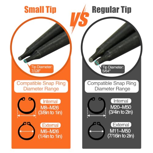 4pcs 7in Snap Ring Pliers, 7/128in Small Tips - color: 4pcs Small Tip Snap Ring Pliers