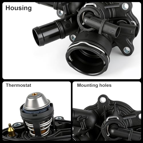 Engine Coolant Thermostat Housing Assembly Compatible with Mercedes-Benz W205 C250 R172 SLK250 2012-2015 W212 E250 2014-2016 1.8L,Replaces#2712000315 2712000215 2712000115 - size: 902-5177