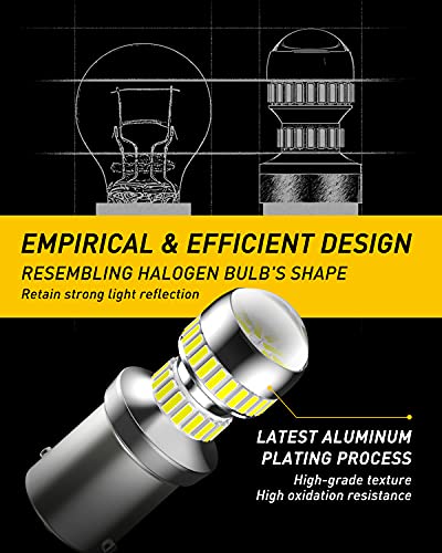 AUXITO 1156 LED Bulb White 7506 BA15S P21W LED Light Replacement with Projector for Backup Reverse Tail Brake DRL Turn Signal Parking Light, Pack of 2 - color: White, size: 1156/7506