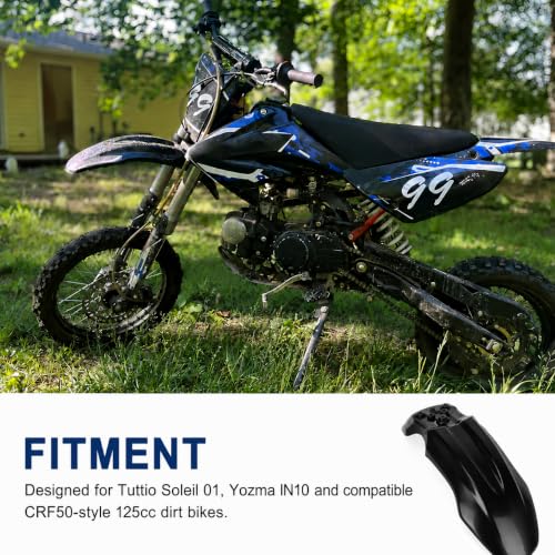PSLER Front Mud Guard for Tuttio Soleil 01, Yozma IN10 Dirtbikes, Black - color: Black