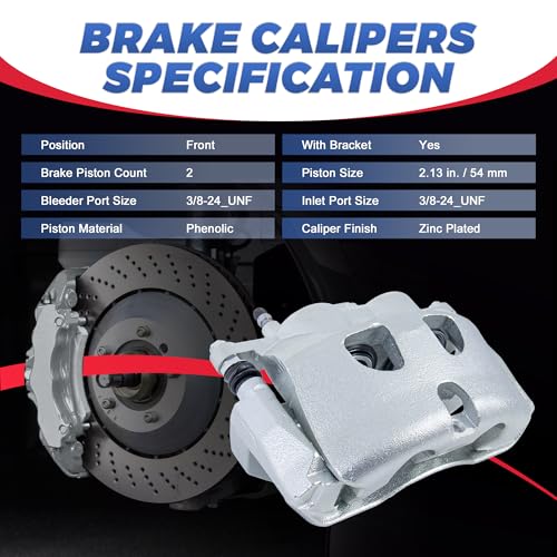 18B5236 18B5237 Front Disc Brake Calipers Compatible with 2010-11 Ford F150 - size: Front 18B5236+18B5237
