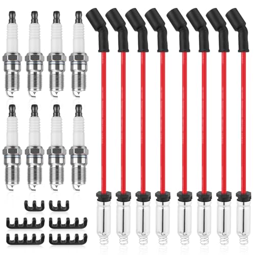 8Pcs 41-962 Spark Plugs & 9748HH Spark Plug Wires for LS Engine