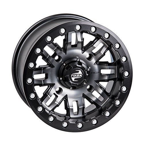 4/110 Tusk Teton Beadlock Wheel 14x7 5.0 + 2.0 Gun Metal/Black For Honda Pioneer 520 2021