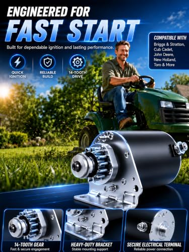 Briggs and Stratton Motor Starter 593934 693551 12HP-21HP Fit 31C707 31R907 31P777 John Deere Z225 D105 L100 Troy Bilt Craftsman DLT-3000 Husqvarna PP19A42 YTH18542 MIA13018 SE501848 5777N