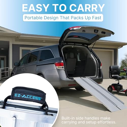 EZ-ACCESS Suitcase Singlefold Portable Wheelchair Ramp, 8 x 30 in - size: 8 Foot (Pack of 1), style: Standard