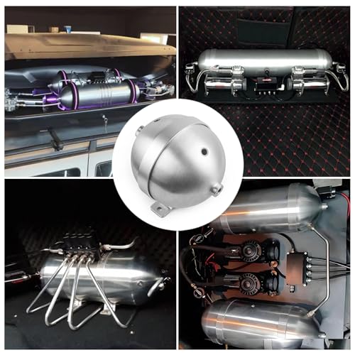 1 Gallon 4 Ports (1/4 NPT) Seamless Aluminum Air Tank for Air Ride Suspension Car Train Truck Horn Silver - color: Silver, size: 1-Gallon