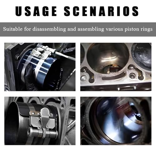 povtii 3" Car Engine Piston Ring Compressor Tool, Vehicle Piston Ring Ratcheting Lock Installer Removal Kit, Compress Pistons with Adjustable Piston Ring Plier, Car Accessories - color: 3 Inch