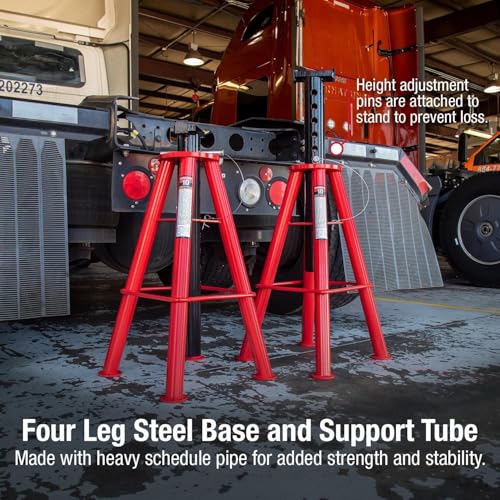 Sunex 1410 10-Ton, High Height, Pin Type, Jack Stands, Pair