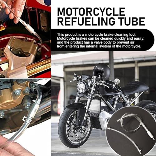 2 PCS Motorcycle Brake Bleeder Hose Kit, Vehicle Clutch Drained Bleeder Tool, Universal Filler Pipe Clutch Hydraulic Brake One-Way Check Valve, Durable Repair Accessories (Silver)