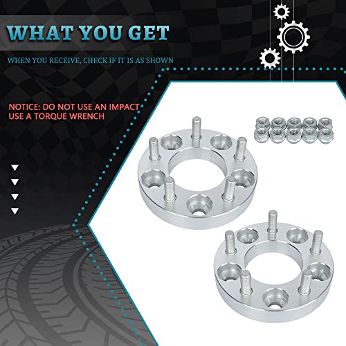 IRONTEK 5x114.3mm Wheel Spacers 1in (73mm Hub Bore, 12x1.5 Studs) 5x4.5 to 5x4.5 Wheel Spacers Adapter 25mm FITS Acura RSX NSX CL TSX TL RL for Toyota Rav4 for Chrysler 300M for Hyundai Tiburon 2PCS - size: 1"|5x4.5|2PCS
