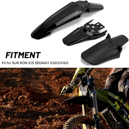 XINGWU Surron Light Bee X/S Segway X160/X260용 전면 후면 펜더 세트, 전기 더트 바이크 펜더 쇼크 펜더, Ebikes Surron 부품용, 블랙 전체 키트 - size: Whole Kit, style: 블랙/카본 섬유