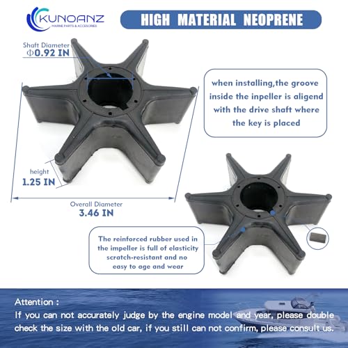 06192-ZW1-000 Water Pump Impeller Kit for Honda 75-130 HP 4 Stroke - size: BF75/90/115/130