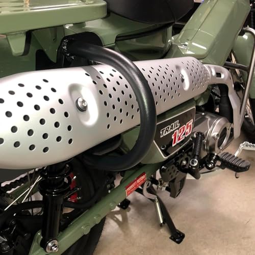Black Exhaust Crash Bar Guard Compatible with 2019-UP Honda CT125 Trail 125 Hunter Cub