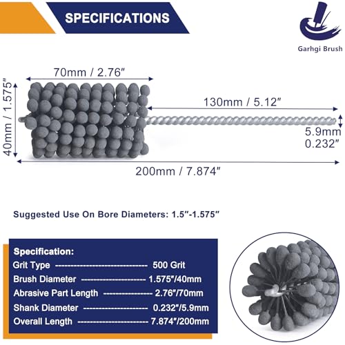 Garhgi 1.575"(40mm) Ball Style Cylinder Honing, 500 Grit Silicon Carbide - size: 1.575"(40mm), style: 500 Grit