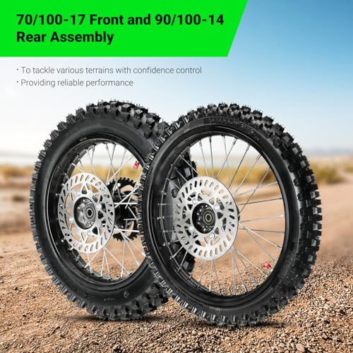 3.00-14 90/100-14 Rear 2.75x17 70/100-17 Front Wheel Dirt Bike Tire