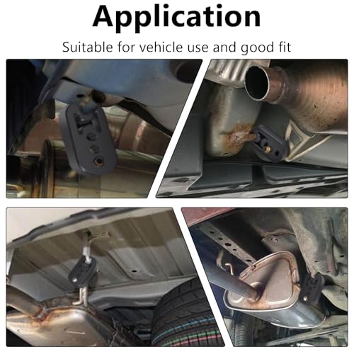 2 Pack Exhaust Rubber Hanger, Rubber Muffler Hangers with 4 Holes 0.47 Inch - color: black-2PCS 4 Holes