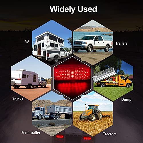 LED Trailer Tail Lights, Stop Brake Turn Lights with License Plate