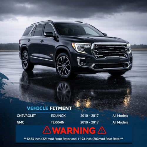 Detroit Axle - Brake Kit for 2010-2017 Chevrolet Equinox GMC Terrain - size: 8PR3200010/kit