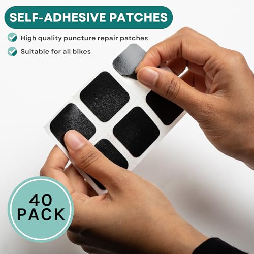 VeloChampion Self Adhesive Bike Tire Repair Kit & Optional Tire Levers - size: 40 Patches