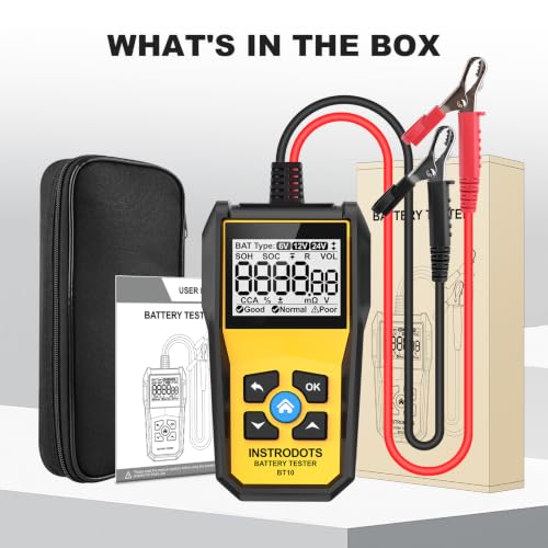 Car Battery Tester, 6V 12V 24V Automotive Battery Analyzer, 100-2000 CCA