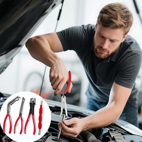 6-Pcs Electrical Disconnect Pliers Set for Cars, Auto Connector Tool