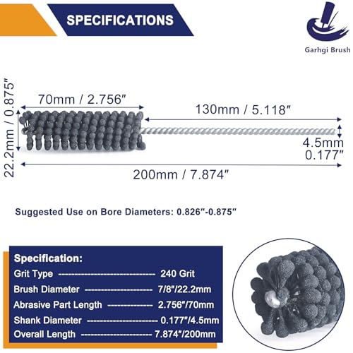 Garhgi 7/8"(22.2mm) Cylinder Hone Tool with 240 Grit Silicon Carbide Ball - size: 0.875"(22.2mm), style: 240 Grit