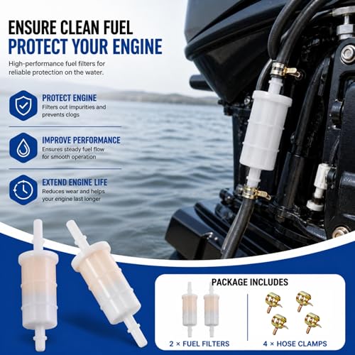 2 PCS 879885Q Inline Fuel Filter for Mercury & Mariner EFI Outboards