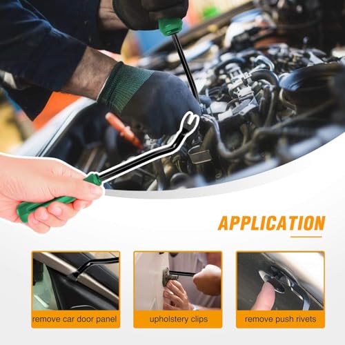 GOOACC Car Panel/Upholstery Fastener Remover Ergonomic Stainless Steel - color: Green, size: 1Pc Remover