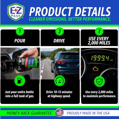 EZ PASS™ Emissions Treatment | Catalytic Converter & O2 Sensor Cleaner | Emissions System Support | Smog Test Prep | 16 Fl oz, 2-Pack - size: 2-Pack