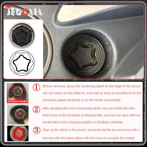 W Wheel Locking Nut Key for Audi, Socket OD 27mm - ID 25mm - size: Socket W
