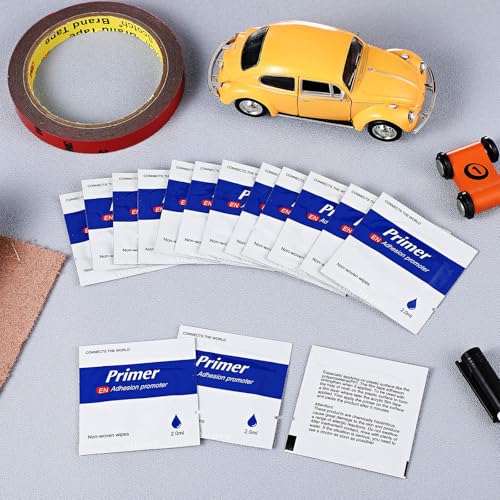 Nuanchu 8 Pcs Adhesion Promoter, High Performance Adhesion Promoter for Plastic, Double Tape Primer Increase for Automotive Molding Tape